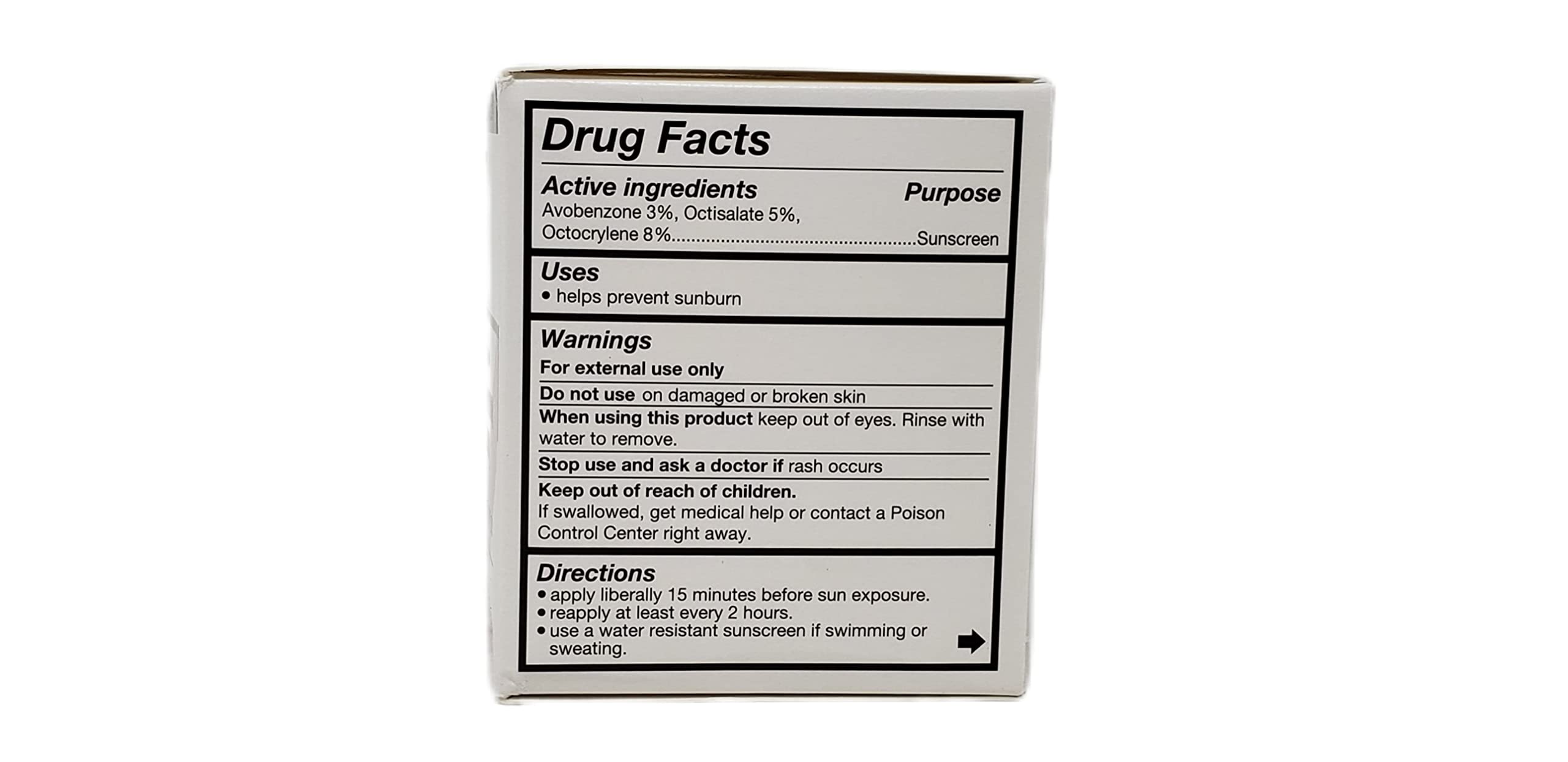 No. 7 SPF 30 broad-spectrum packaging label on day cream