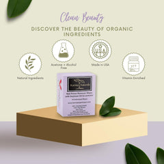 Karma Organic, no acetone formula keeps nails hydrated during polish removal.