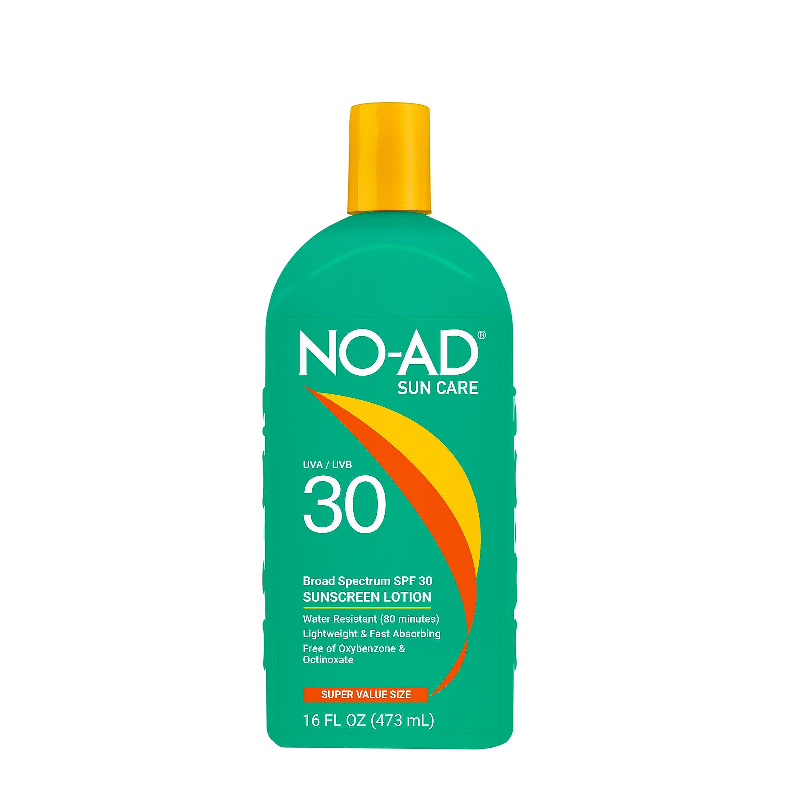NO-AD SPF30 Sunscreen Lotion bottle with broad protection for daily outdoor activities.