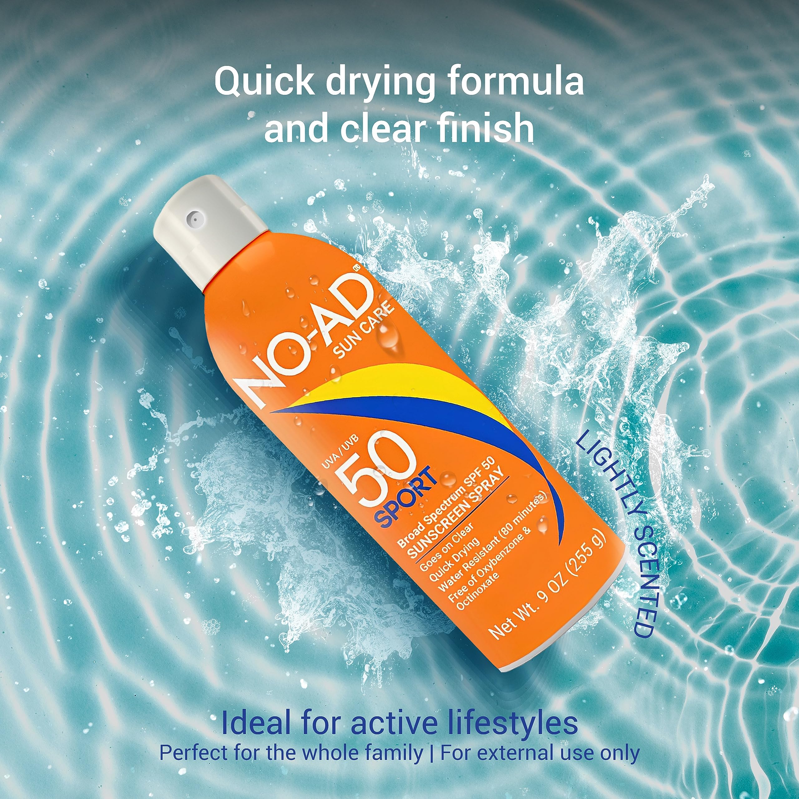 NO-AD Sport SPF 50 withstands sweat and water during outdoor activity