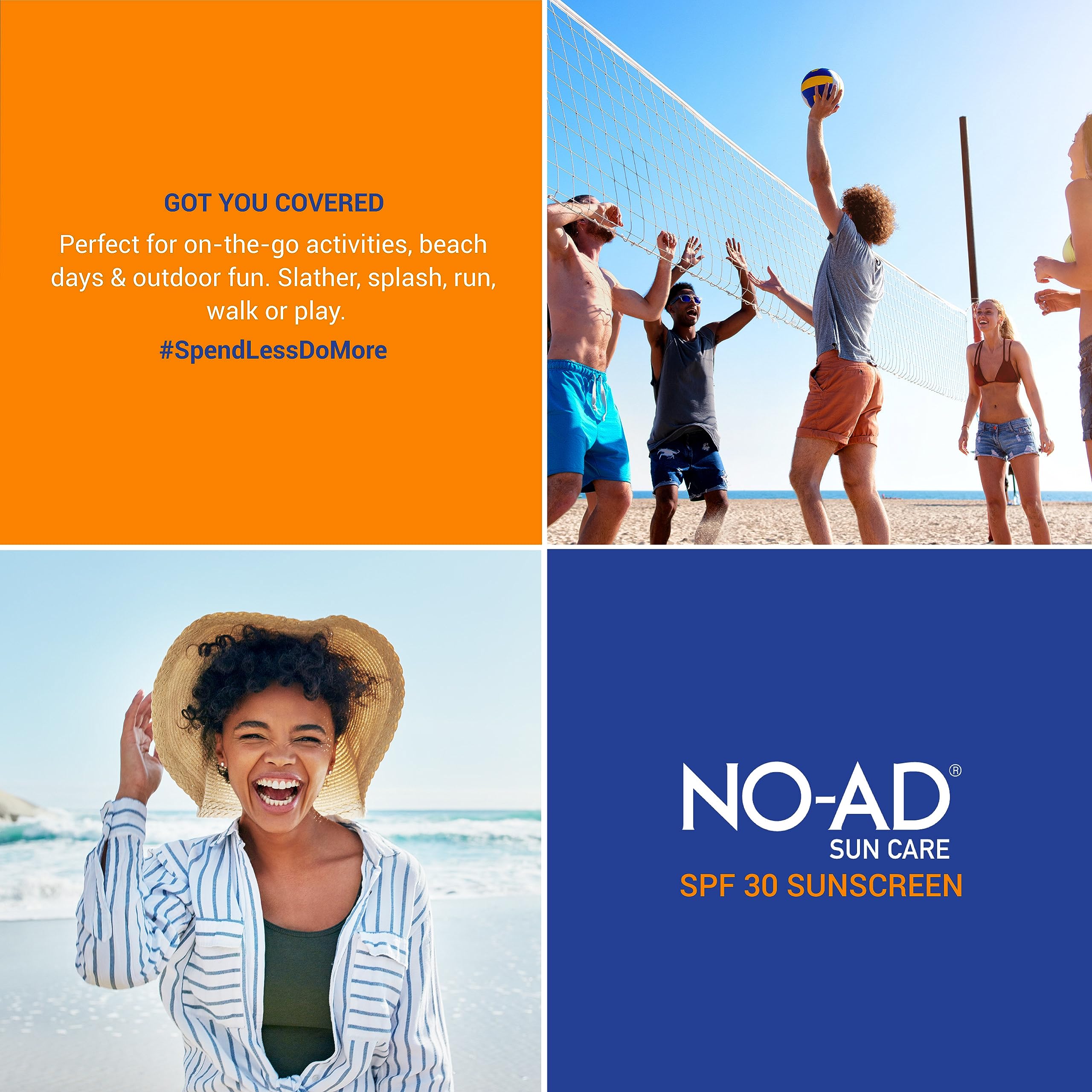NO-AD Sunscreen Lotion dispenses quickly for easy daily application.