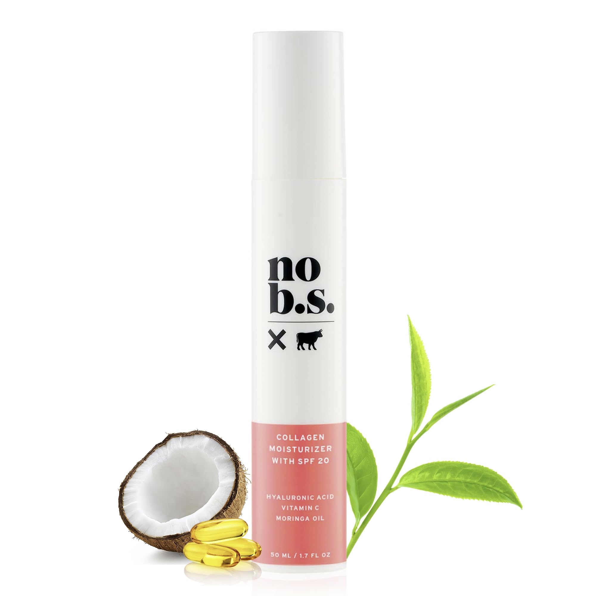 No B S Face Moisturizer SPF 20 bottle front offers daily sun protection and lightweight hydration