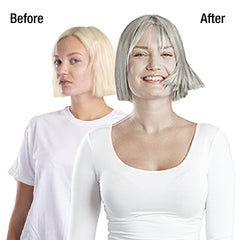 NO FADE FRESH silver hair dye texture closeup showing rich deposit.