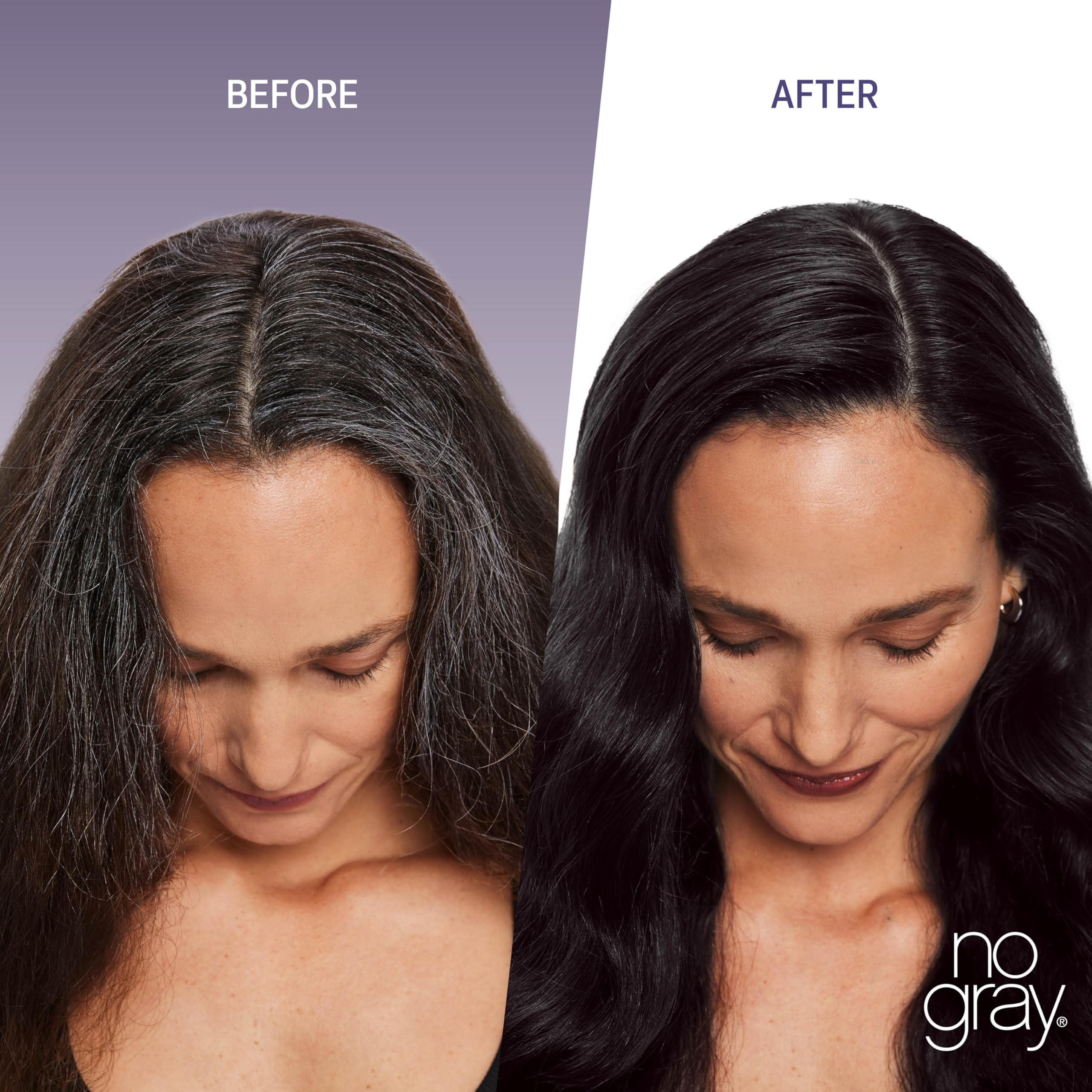 No Gray Quick Color Shampoo hand-application setup for fast gray coverage.