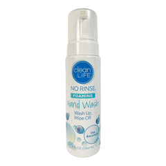 No-Rinse Foaming Hand Wash bottle front view, compact for travel cleaning on the go.