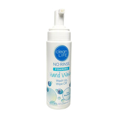 No-Rinse Foaming Hand Wash foam on hands during cleansing routine.