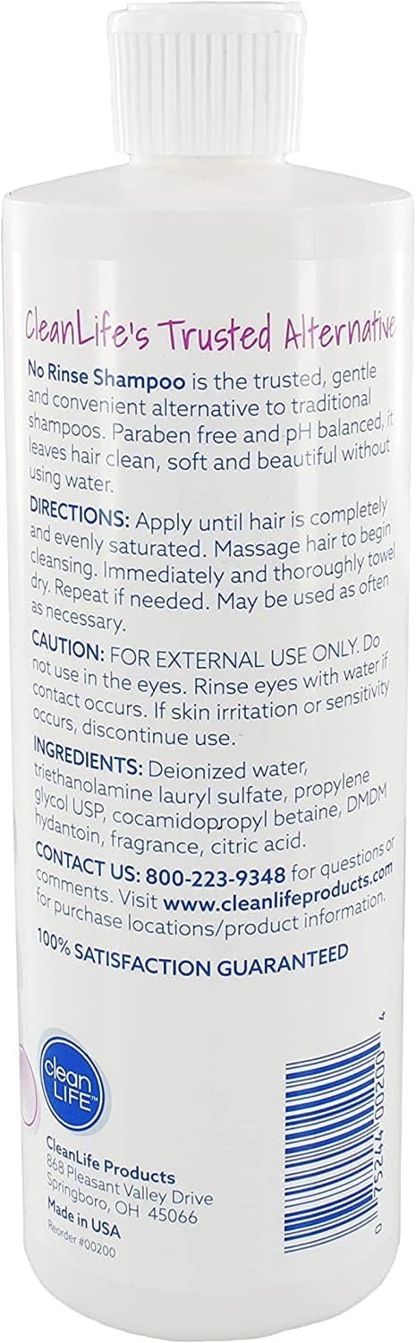 No-Rinse Shampoo applied by hand to scalp for even, refreshing cleansing.