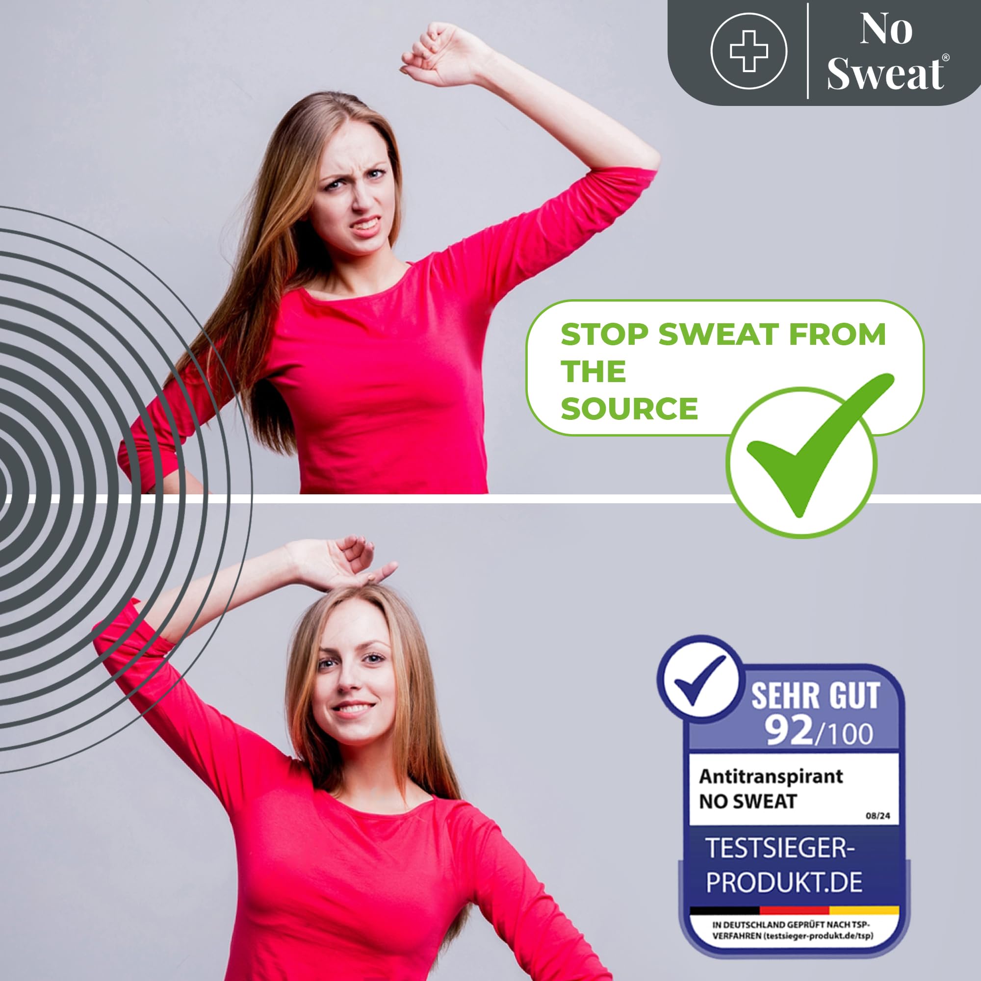 No Sweat odor protection keeps you fresh throughout the day.