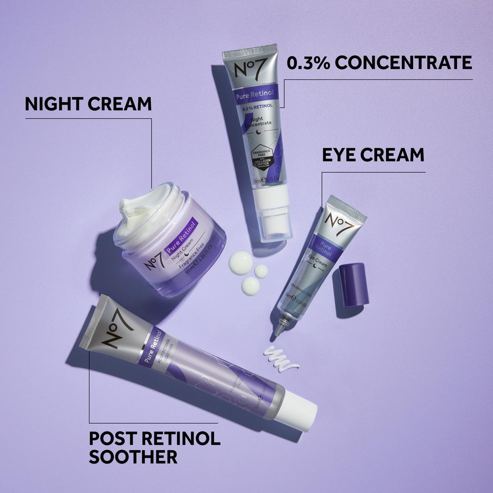 No7 Advanced Retinol 0.3% Night Concentrate slow-release glow on skin.