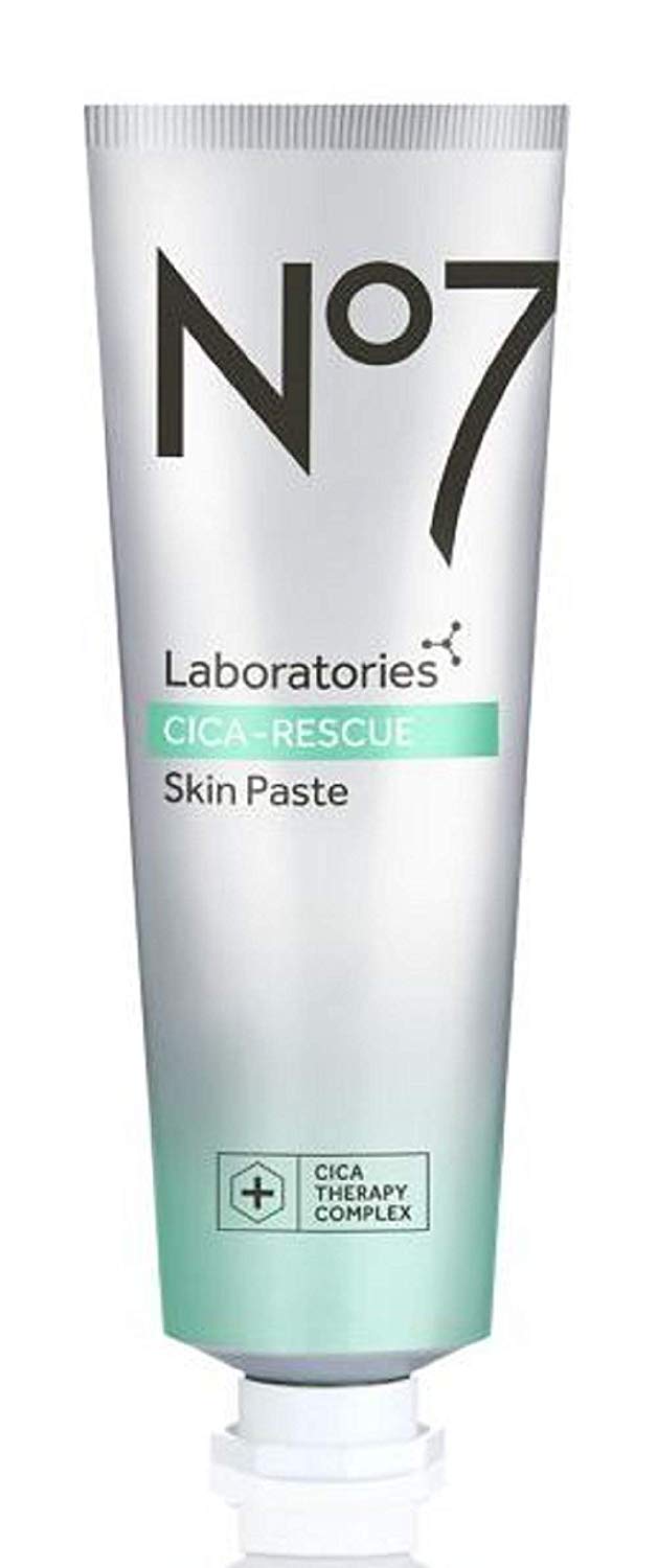 No7 CICA-Rescue Skin Paste texture closeup showing creamy, soothing formula for sensitive skin