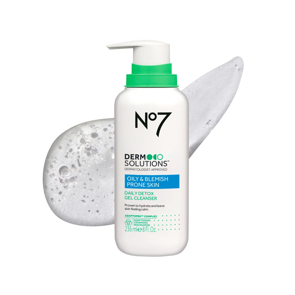 No7 Derm Solutions Daily Detox bottle pump shows convenient daily cleanser for hydration