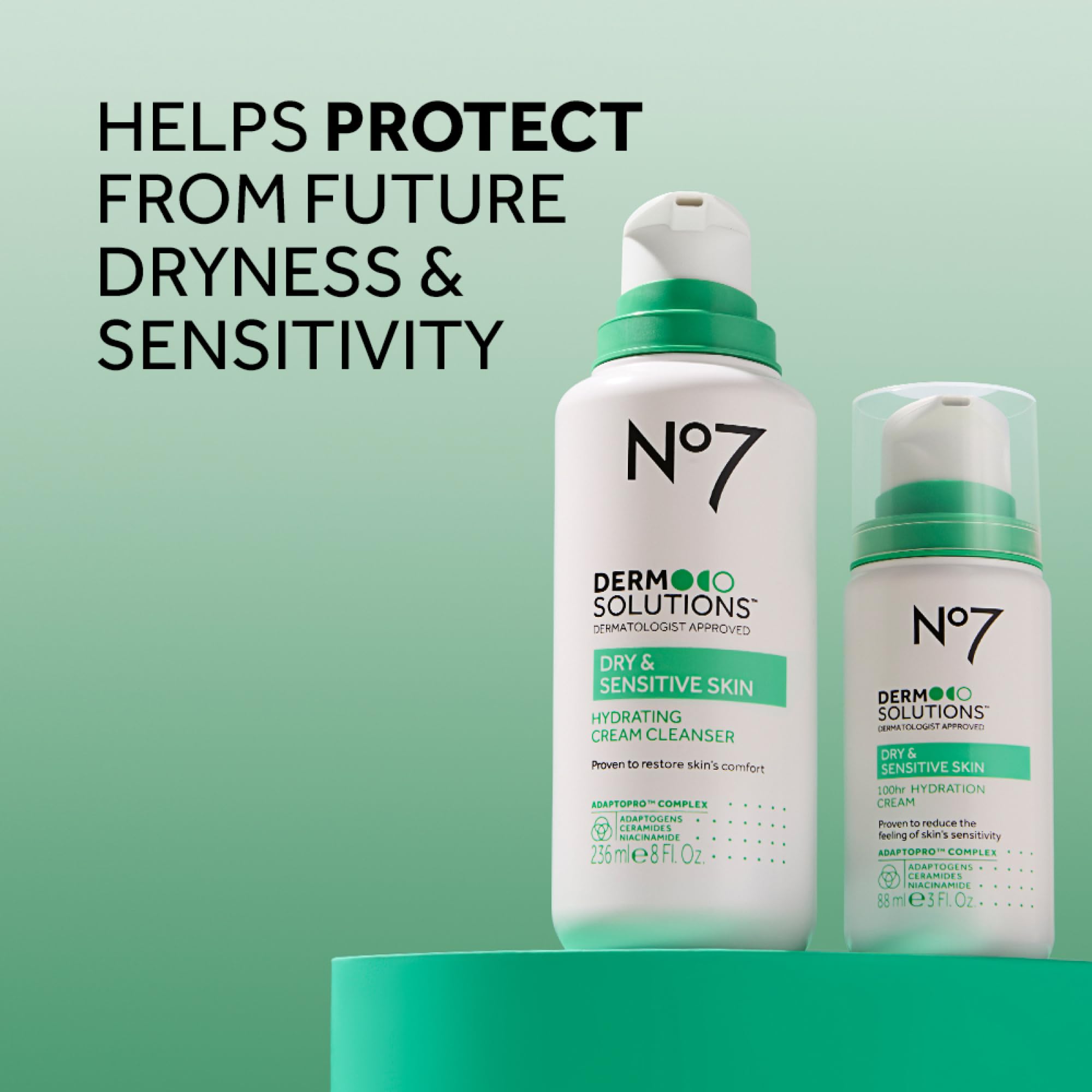 No7 Derm Solutions supports the moisture barrier with ceramides and niacinamide
