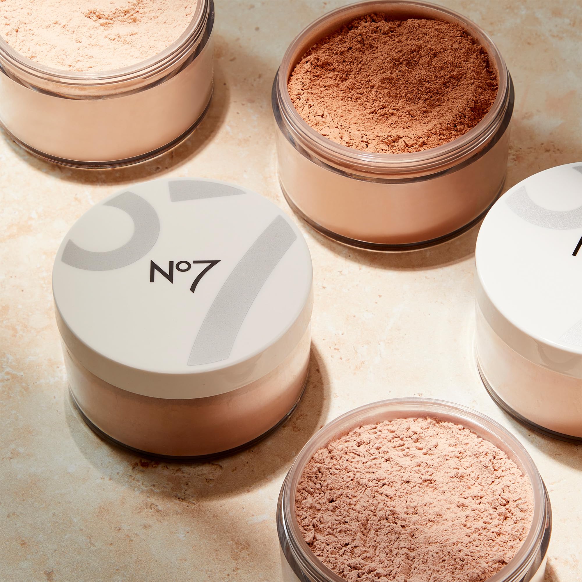 No7 Flawless Finish loose powder airy texture feels light.