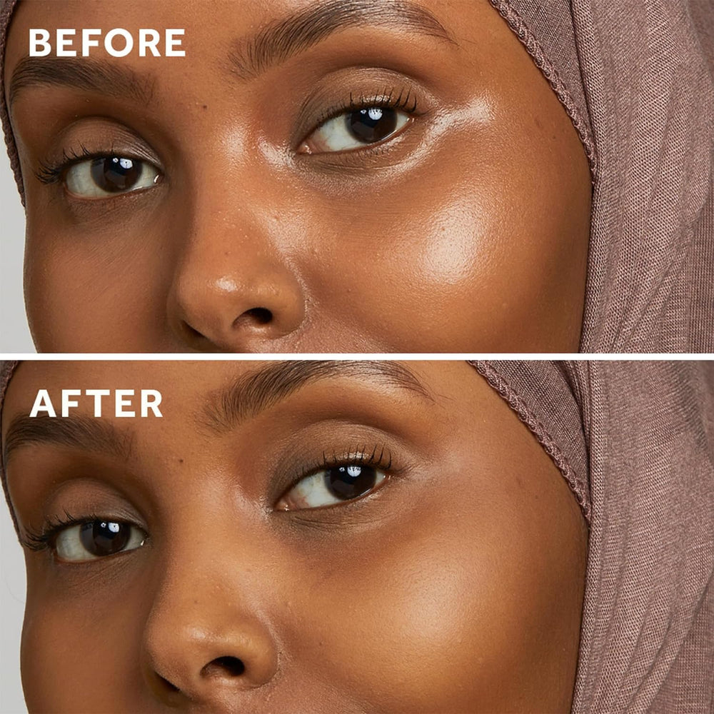 No7 Flawless Finish loose powder on skin for a matte, airbrushed look.
