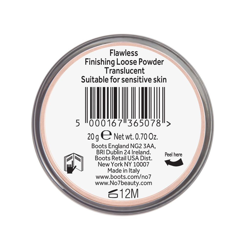 No7 Flawless Finish loose powder overall look after application.