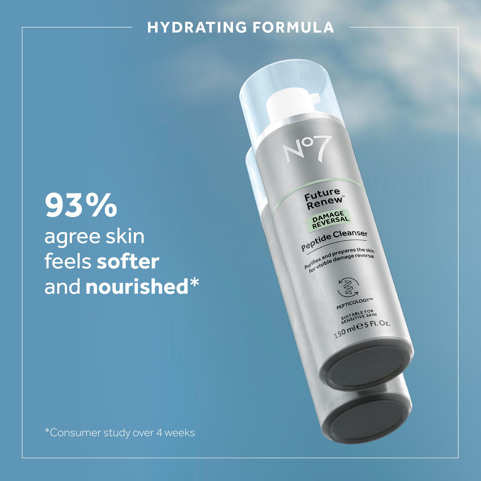 No7 Future Renew cleanser in routine setting for daily skincare.