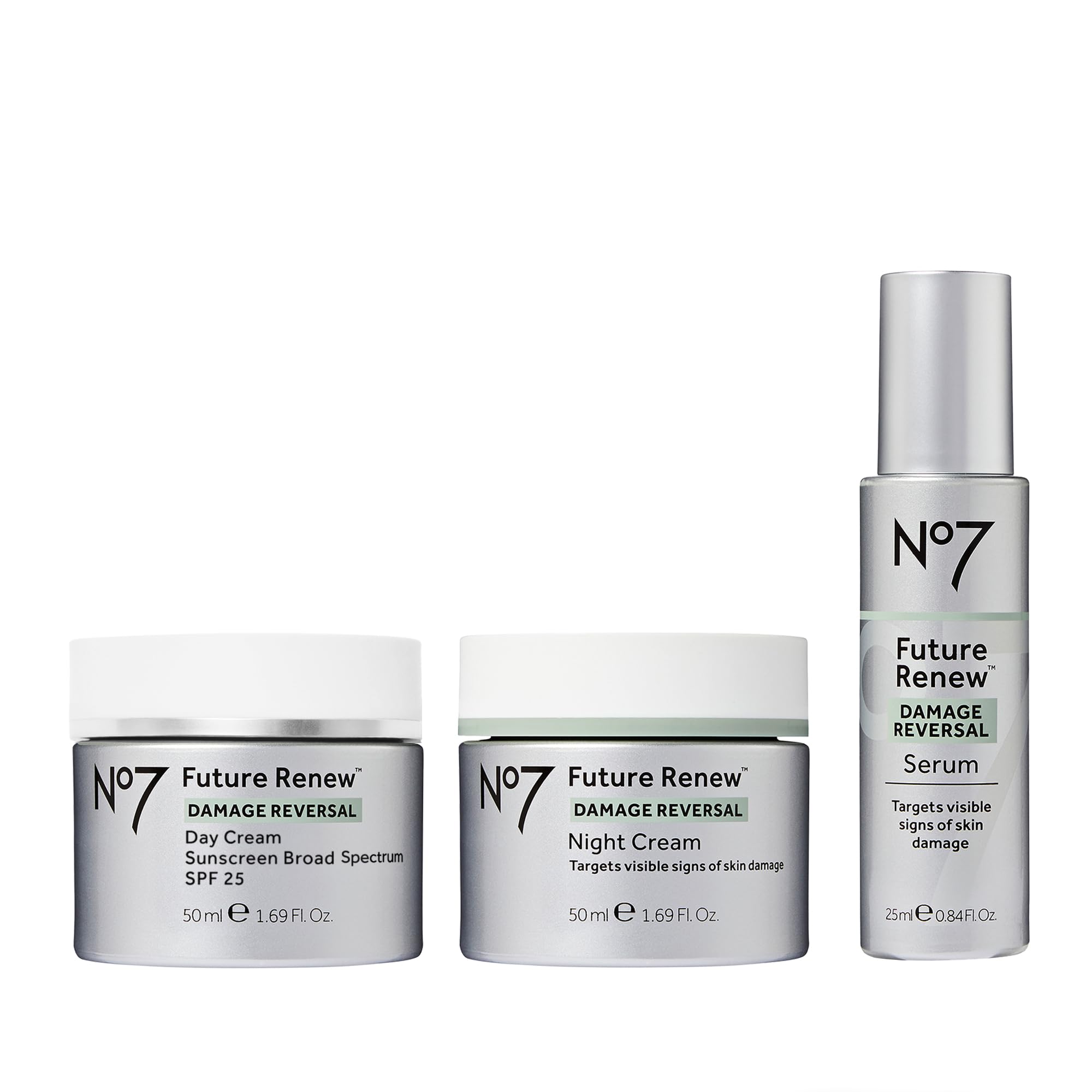 No7 Future Renew serum bottle showing lightweight, fast-absorbing formula for brightened skin