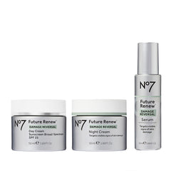 No7 Future Renew serum bottle showing lightweight, fast-absorbing formula for brightened skin