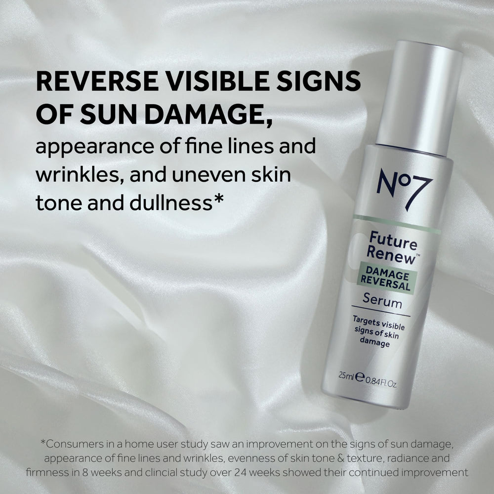 No7 Future Renew serum dropper close-up showing precise application