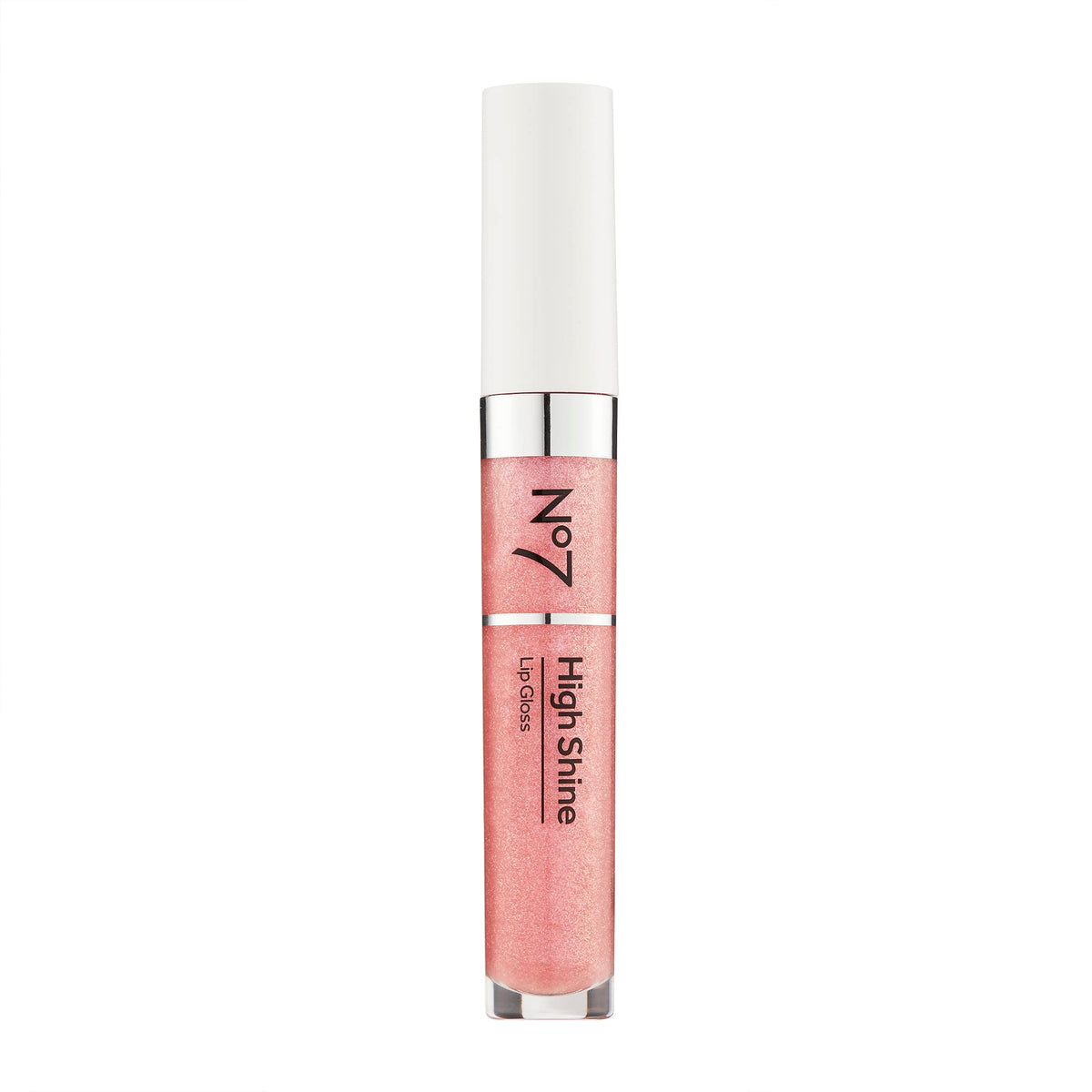 No7 High Shine Lip Gloss Pink Slip bottle with rich shine and hydration