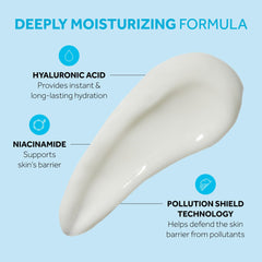 Close-up of No7 HydraLuminous+ gel texture ready for absorption.