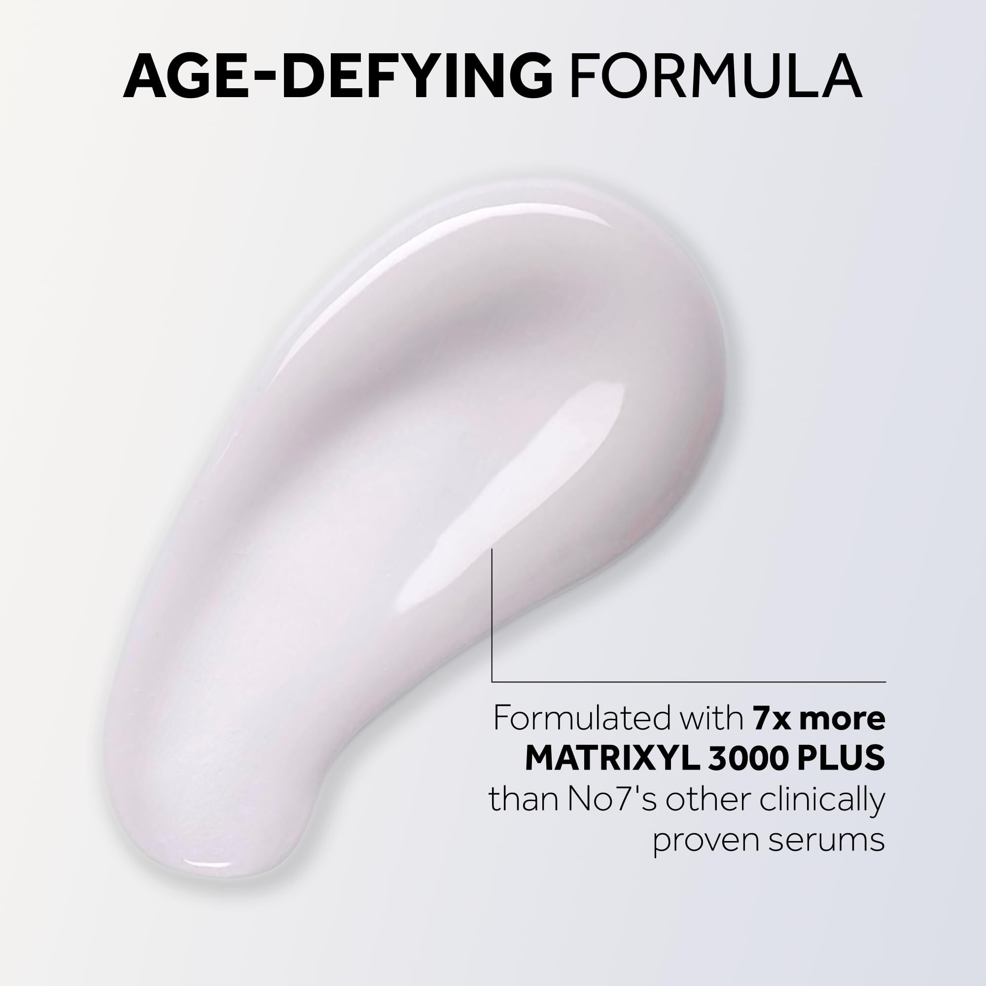 Forehead area treated with No7 booster serum for targeted wrinkle care.