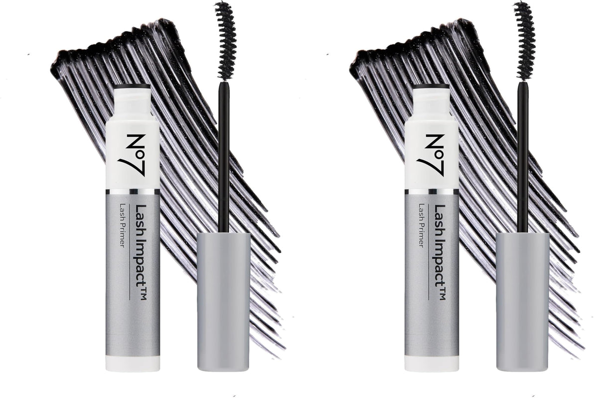 No7 Lash Impact Primer bottle close-up for smooth mascara base.