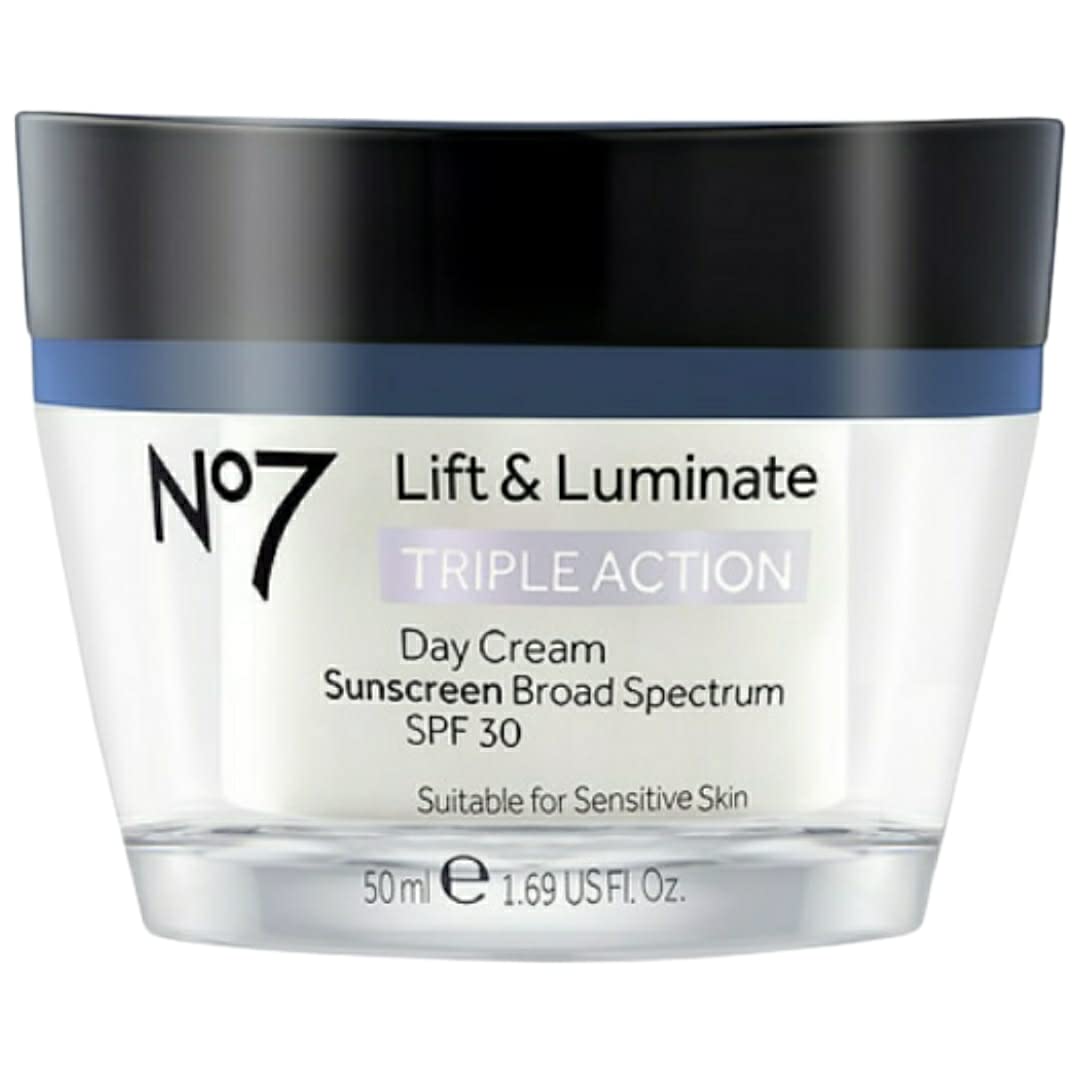No7 Lift and Luminate night bottle for overnight nourishment.