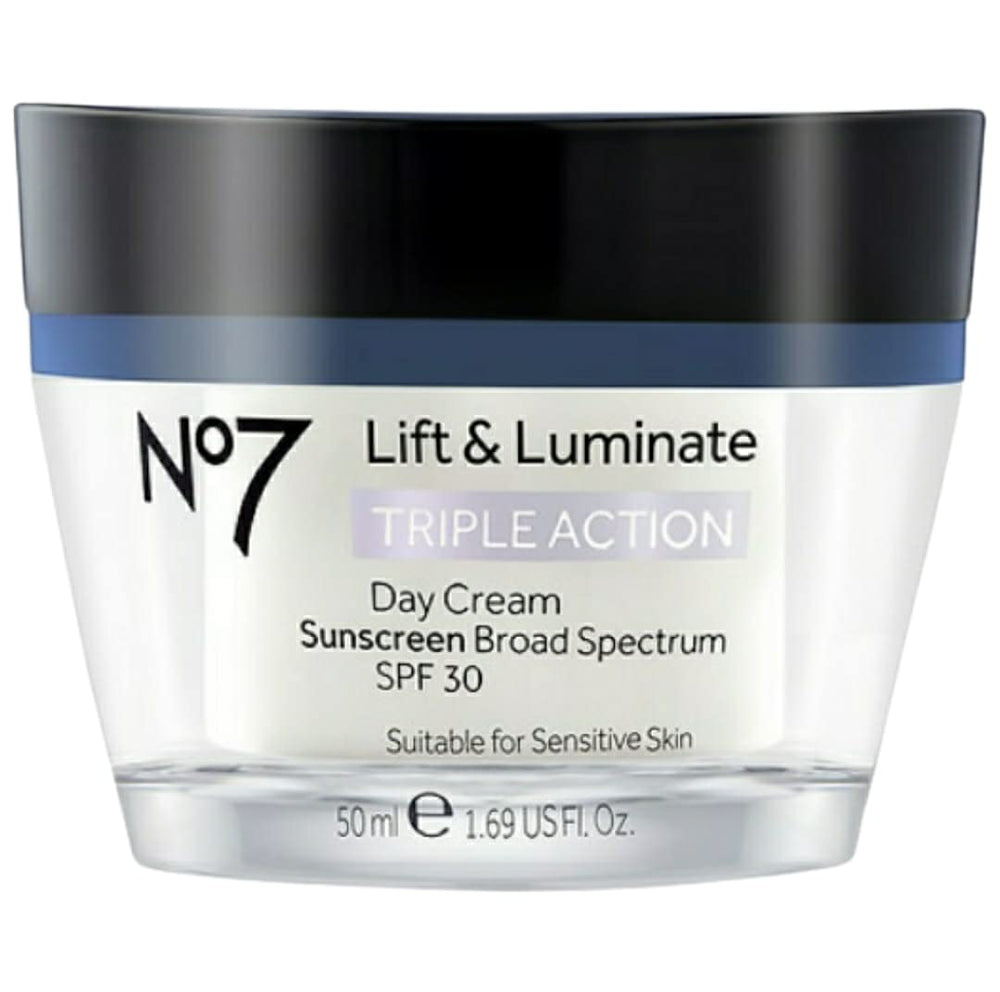 No7 Lift and Luminate night bottle for overnight nourishment.