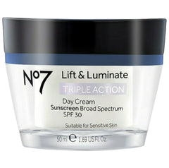 No7 Lift and Luminate night bottle for overnight nourishment.