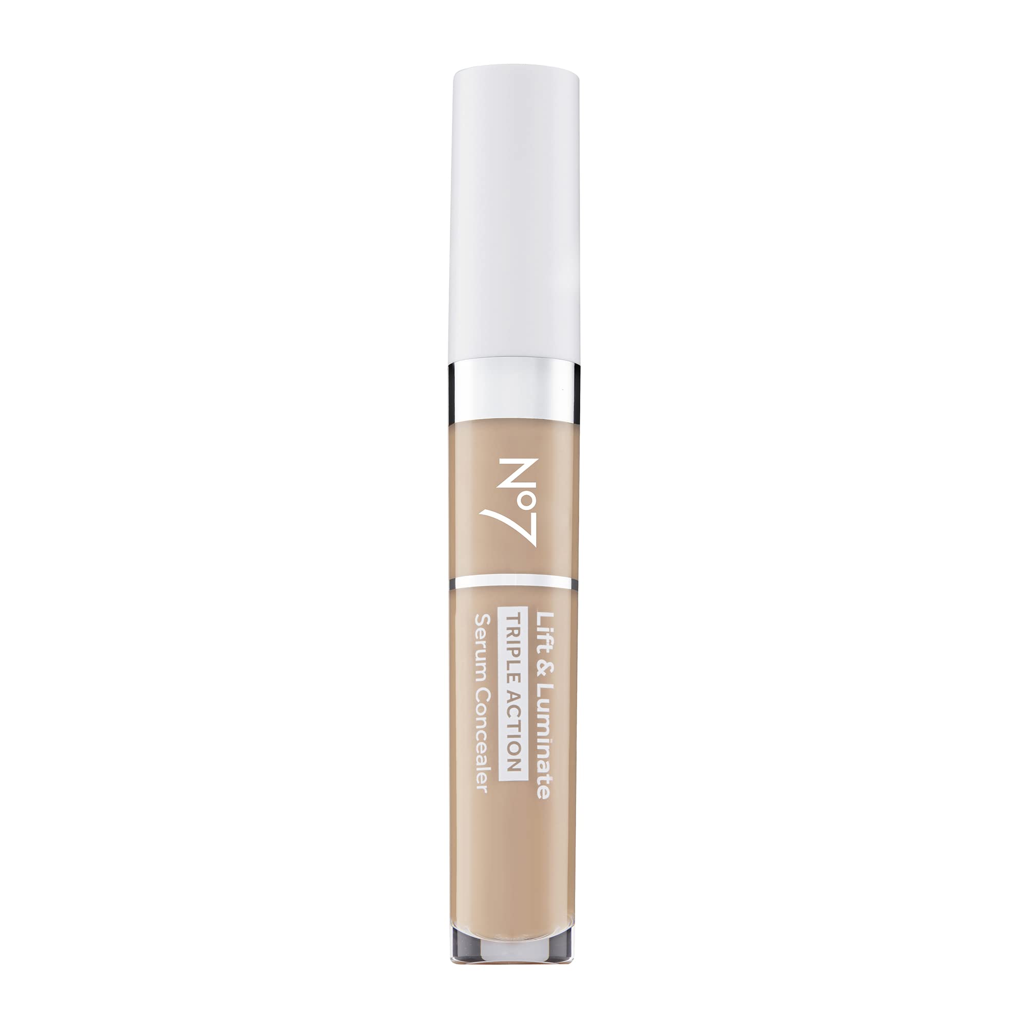 No7 Lift & Luminate Serum Concealer Light packaging, sleek and travel-ready for on-the-go brightening.