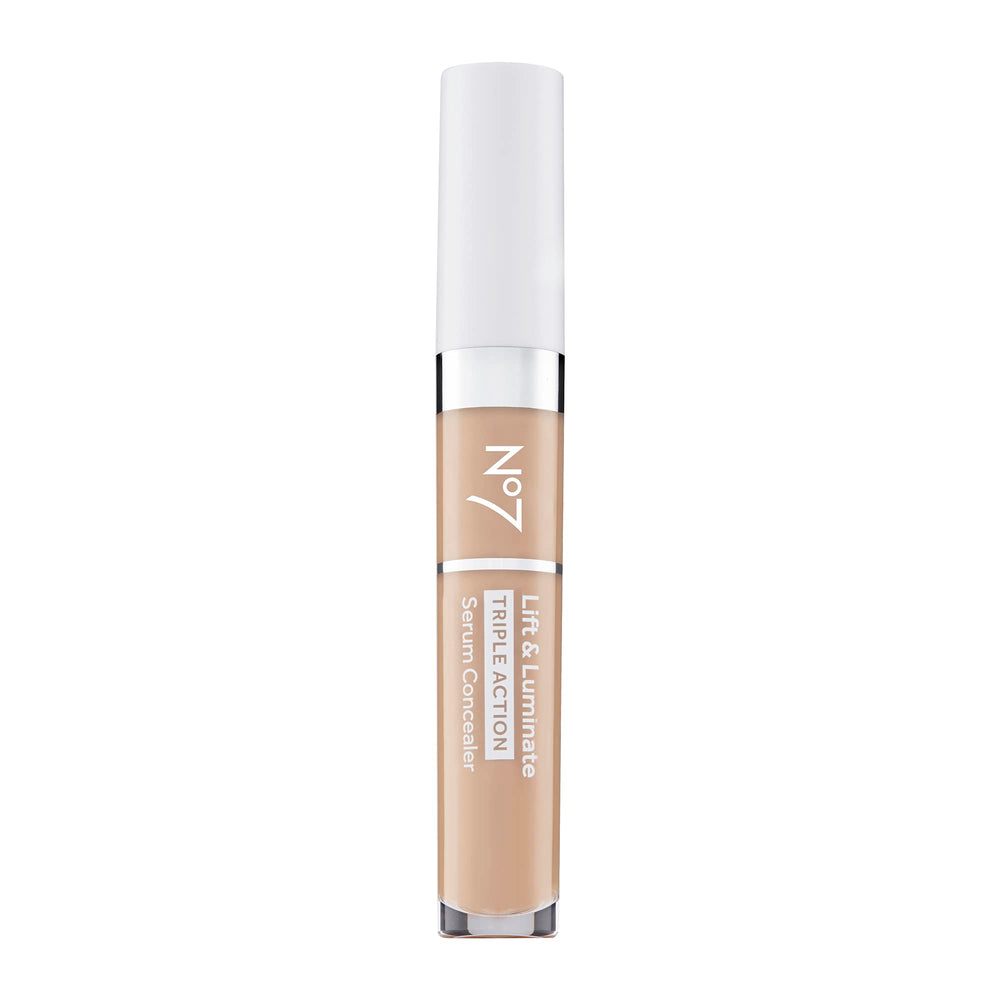 No7 Lift & Luminate Serum Concealer Light packaging, sleek and travel-ready for on-the-go brightening.