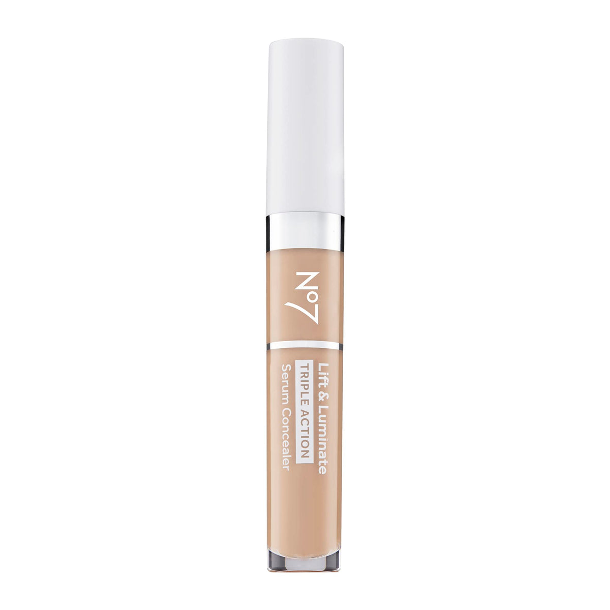 No7 Lift & Luminate Serum Concealer Light packaging, sleek and travel-ready for on-the-go brightening.