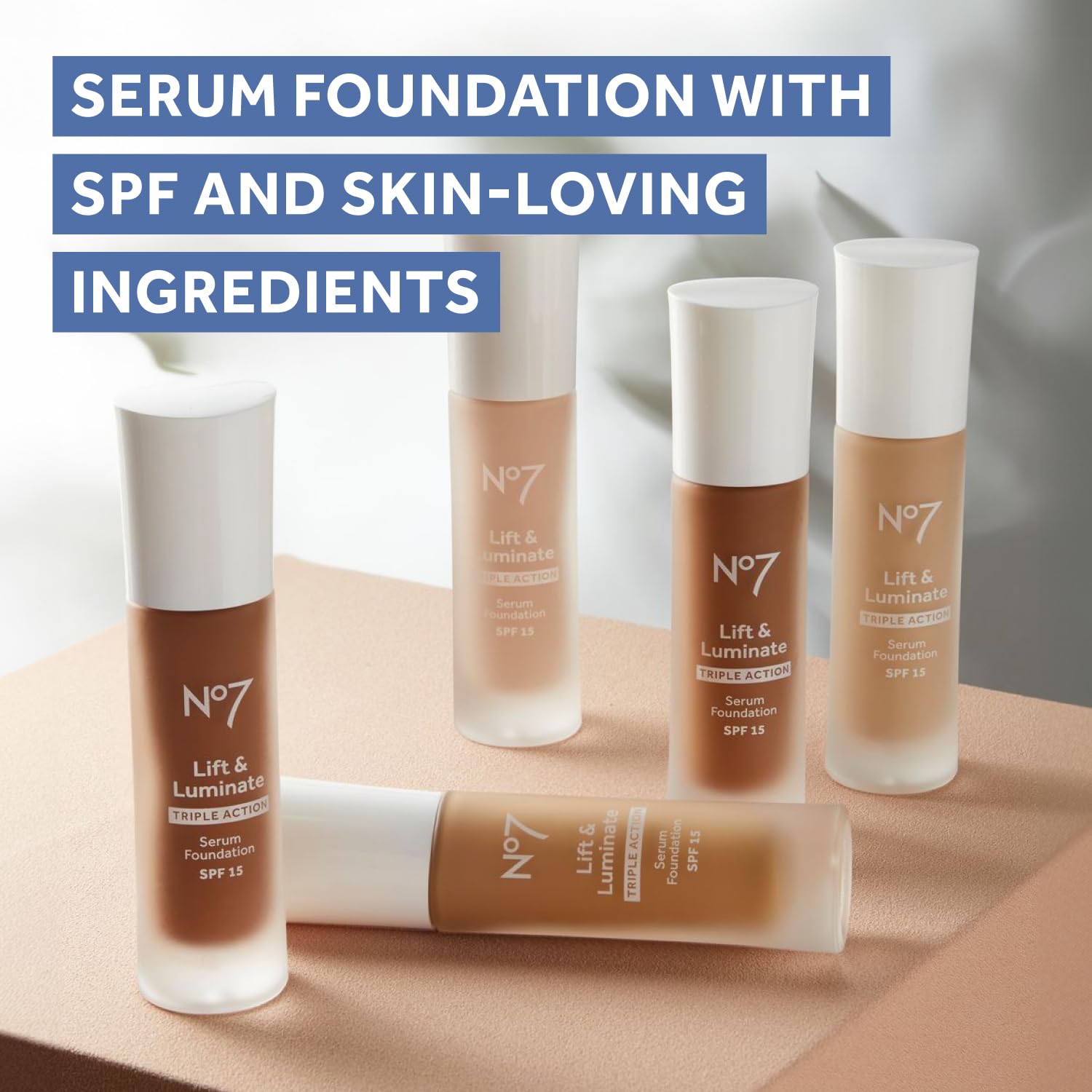Real-life look on mature skin with luminous No7 foundation