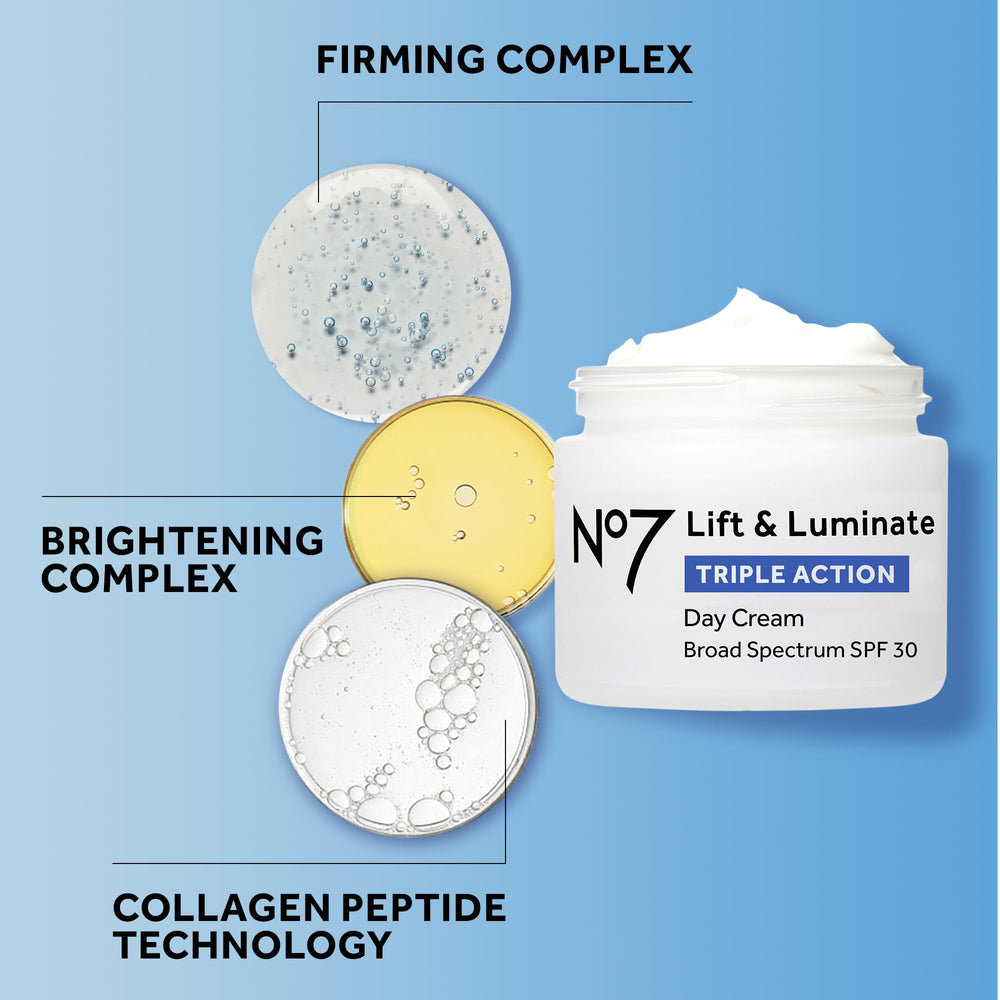 No7 Lift & Luminate silky hydration texture applied to the skin