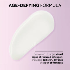 No7 Menopause Serum appears on the skin displaying lightweight texture.