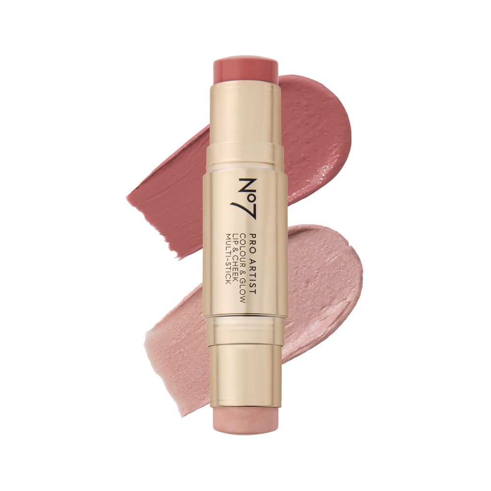 No7 Pro Artist Color & Glow Rose Pink on cheeks for soft, buildable color.