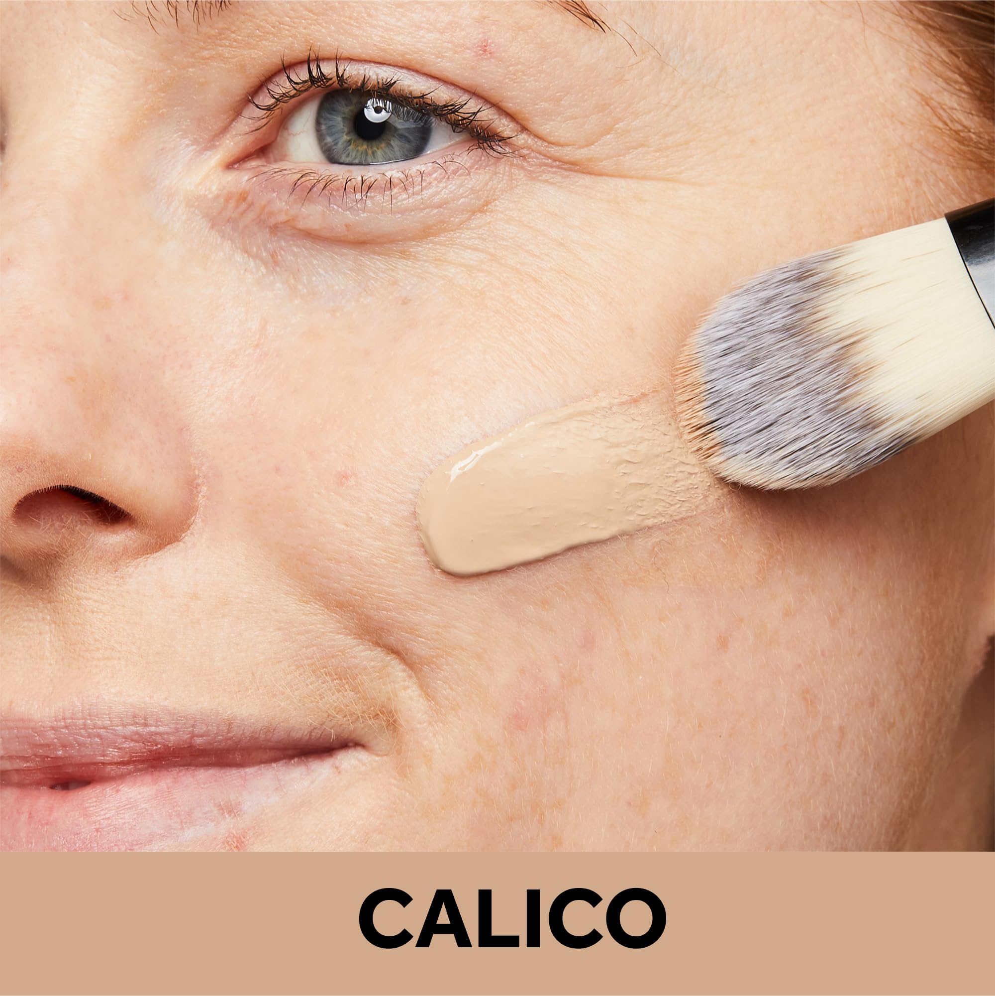 No7 Protect and Perfect Calico liquid texture demonstrates light-to-buildable coverage on skin.
