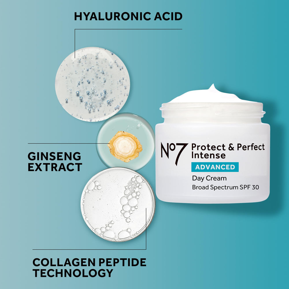 No7 Protect & Perfect Day Cream applied to face and neck for even coverage