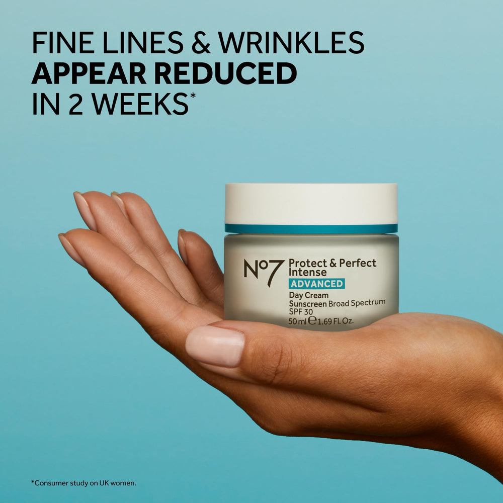 No7 Protect & Perfect Day Cream fragrance-free label signals sensitive skin friendly
