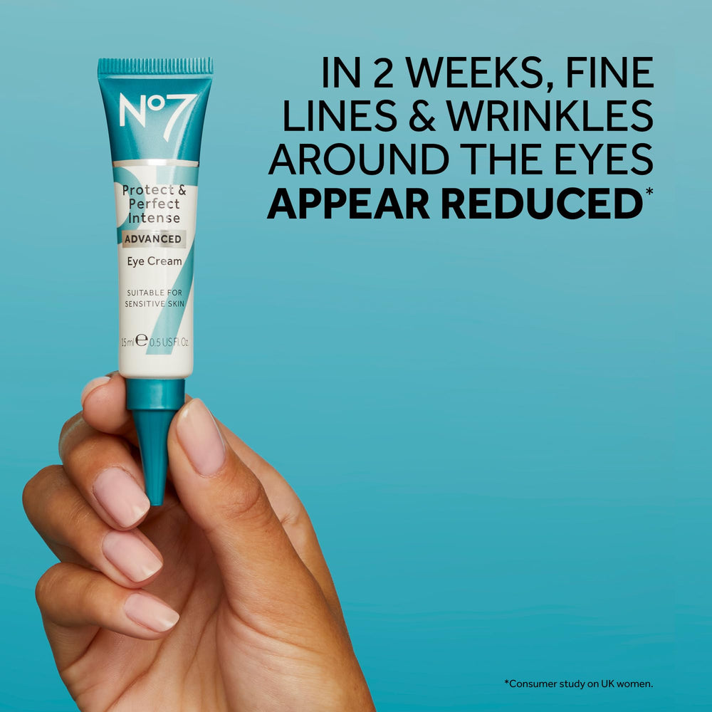 Dispensing action of No7 Protect & Perfect Eye Cream demonstrates controlled application