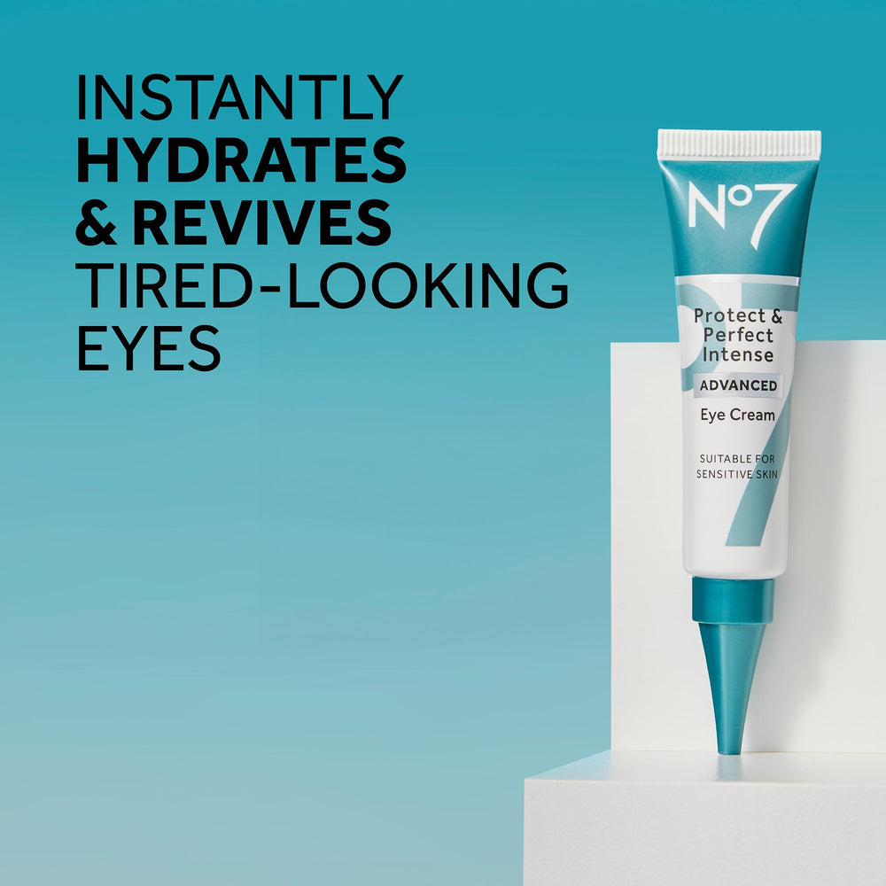 No7 Protect & Perfect Eye Cream jar closeup highlighting rich shea butter and hyaluronic acid