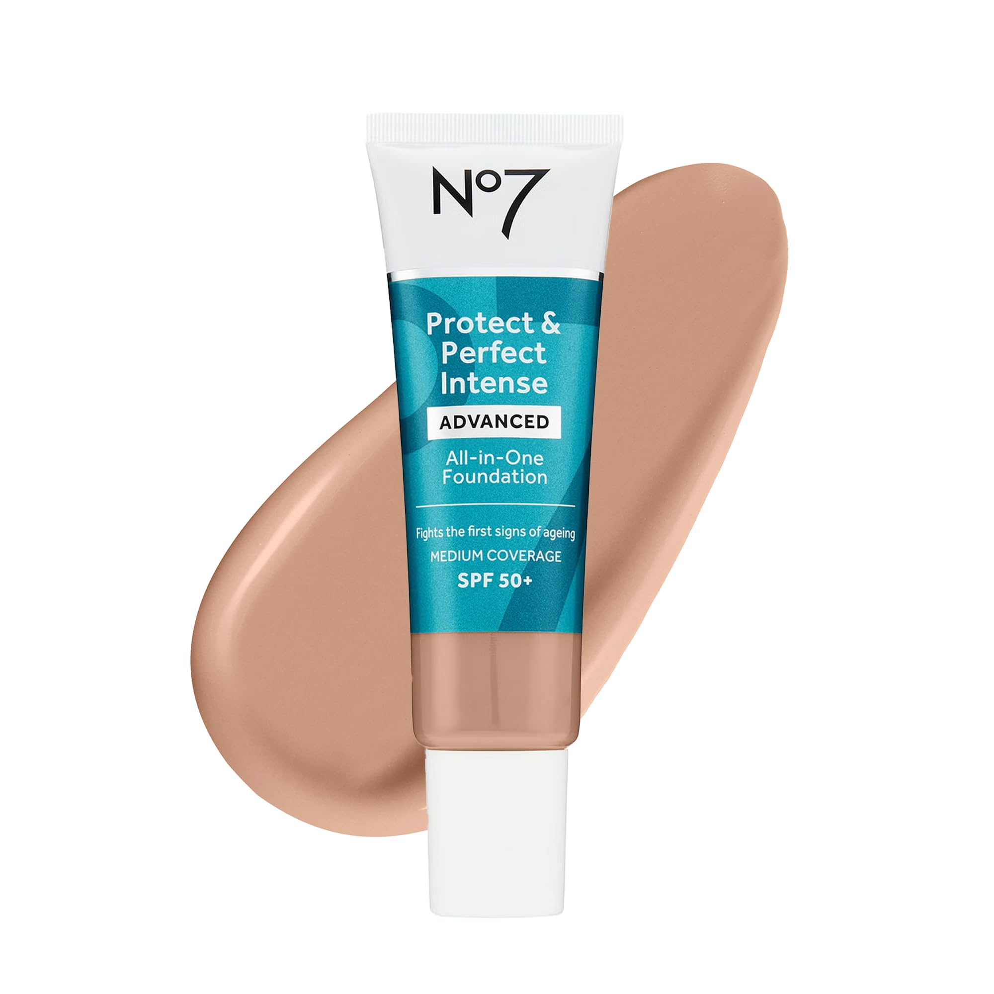 No7 Protect & Perfect foundation bottle shows even tone and smooth coverage.