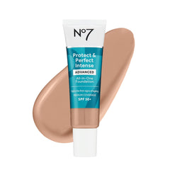 No7 Protect & Perfect foundation bottle shows even tone and smooth coverage.