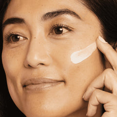 No7 Protect and Perfect night cream tube application shows smooth absorption.