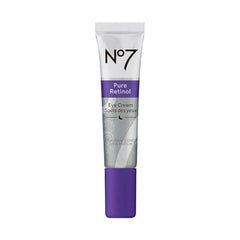 No7 Pure Retinol Eye Cream applied around the eye area for hydration.