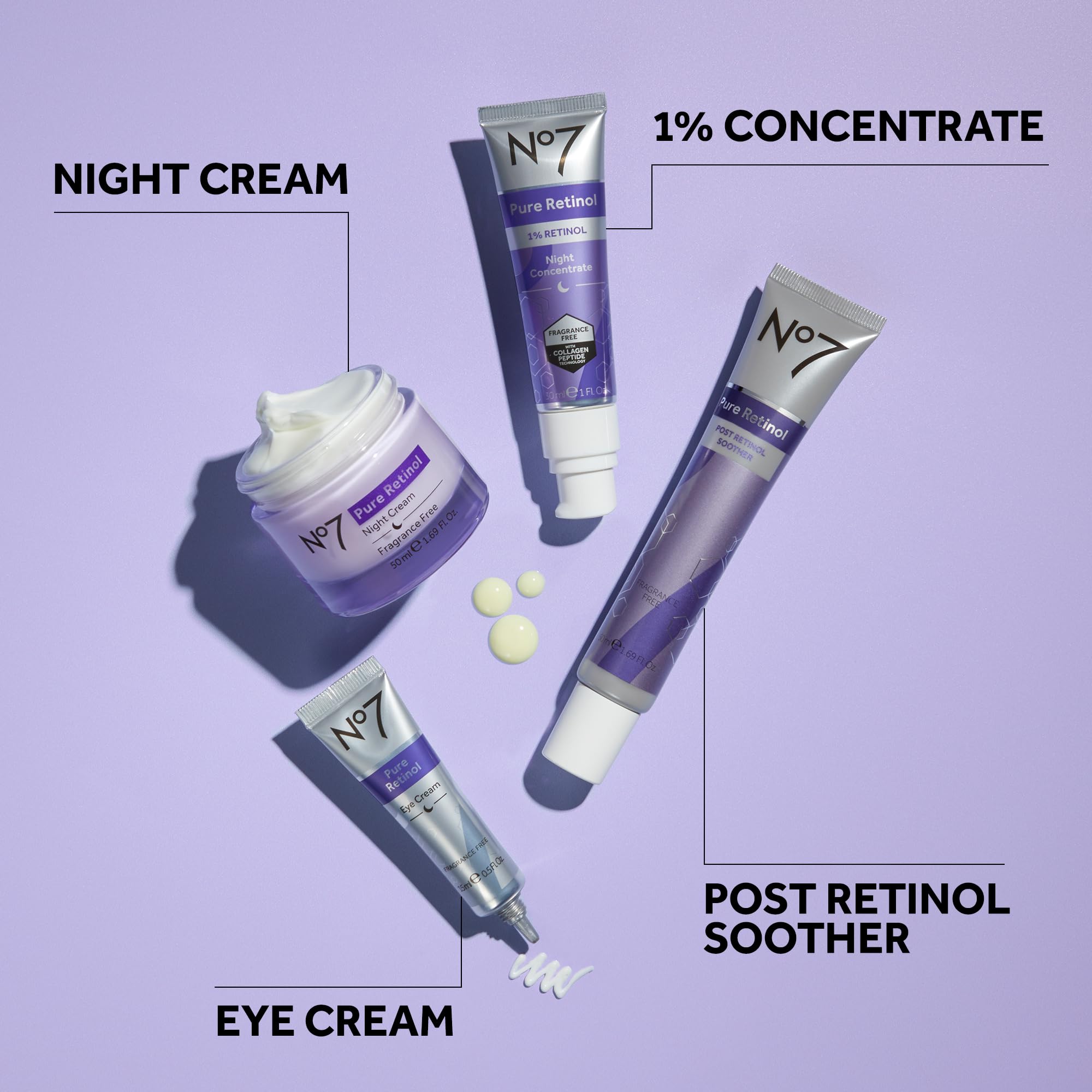No7 Night Concentrate packaging displayed on shelf