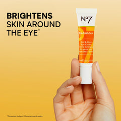 No7 Radiance+ tri-ball applicator delivers instant cooling to soothe puffiness.