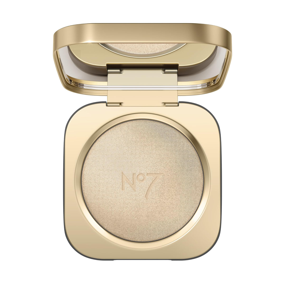 No7 Radiant Glow Powder Highlighter packaging highlights compact, travel-friendly design.