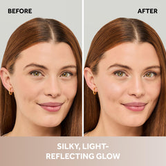 No7 Radiant Glow Highlighter Pink Silk highlights the brow bone with a subtle lift.